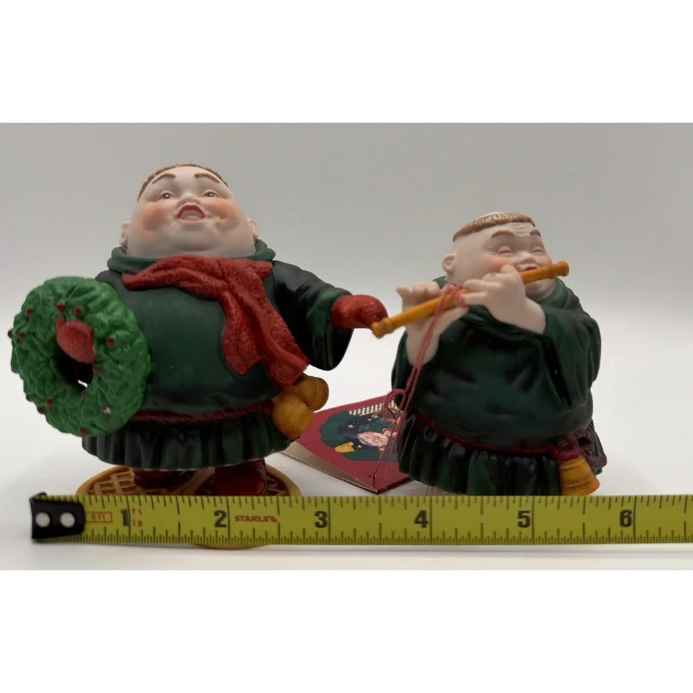 Department 56 Merry Makers Hand Painted Monks. Sigmund Snowshoer & Frederick Flu
